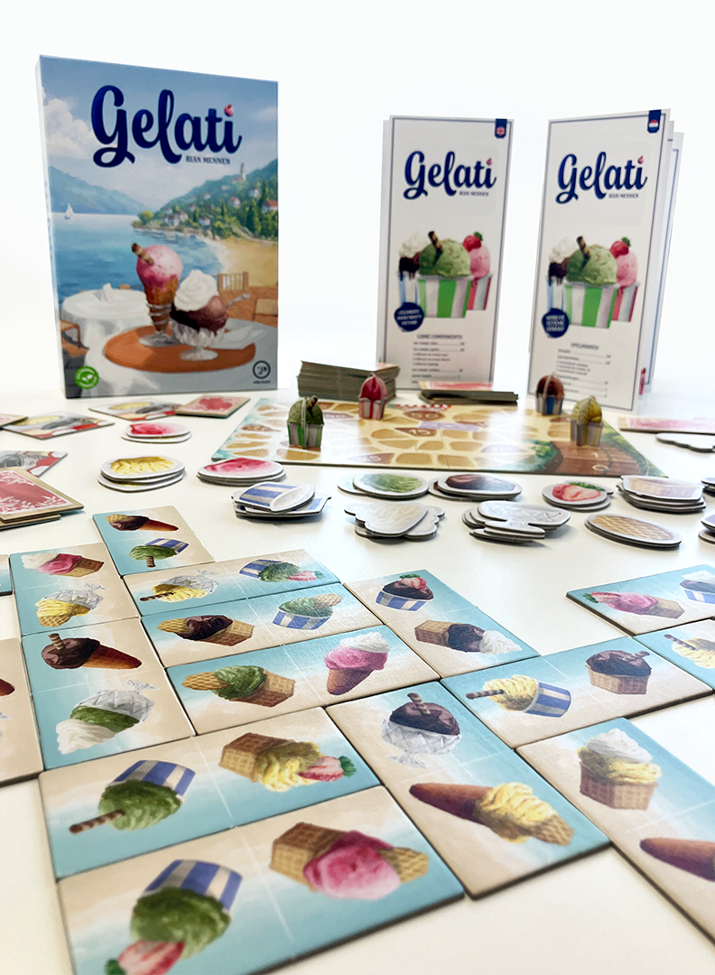 Gelati setup on table