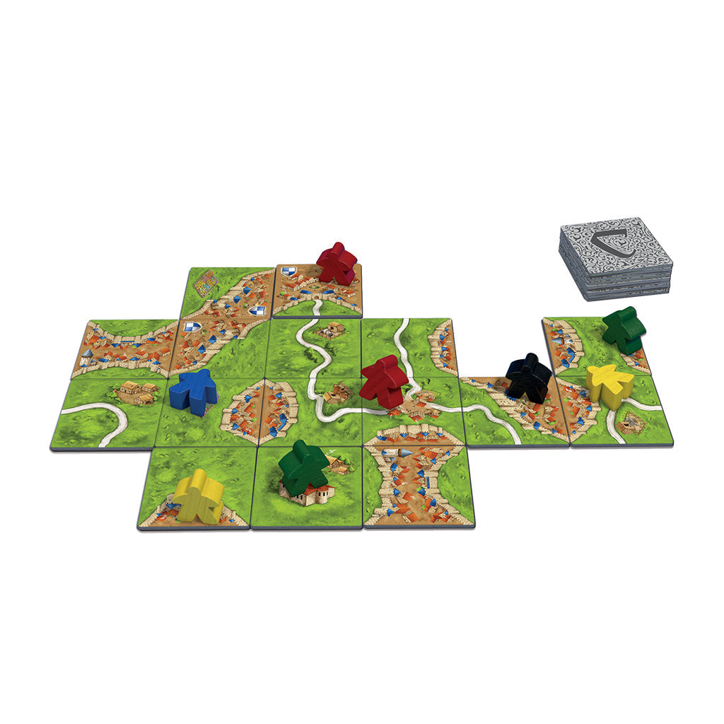 Carcassonne tiles and meeples