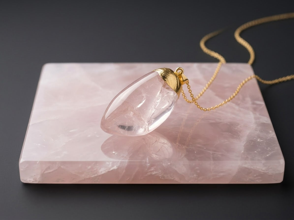 Large Rose Quartz Tumbled Pendant