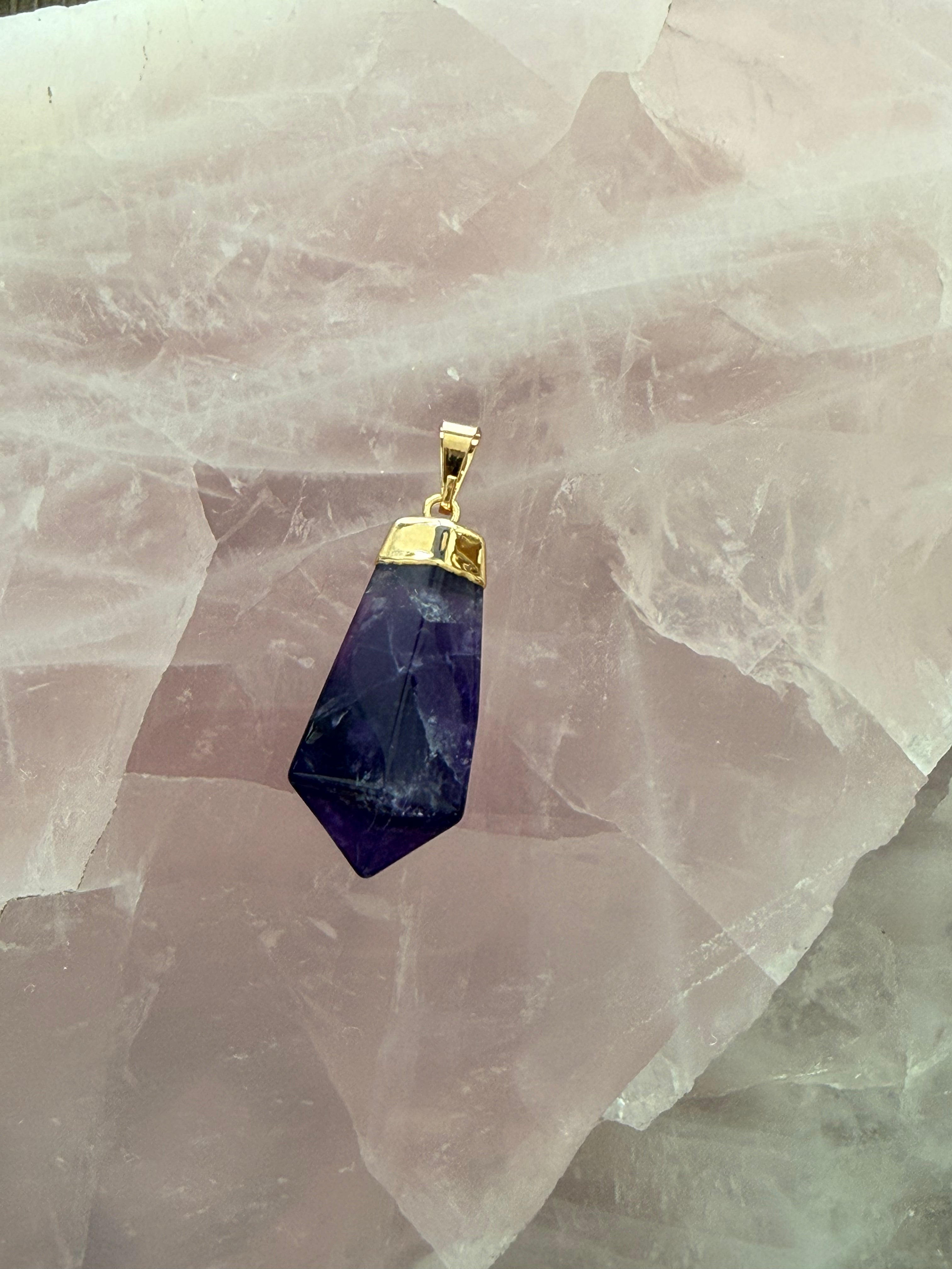 Polished Amethyst Point Pendant