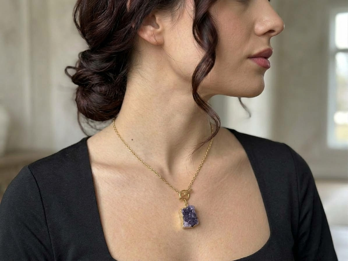 Amethyst Druzy Pendant