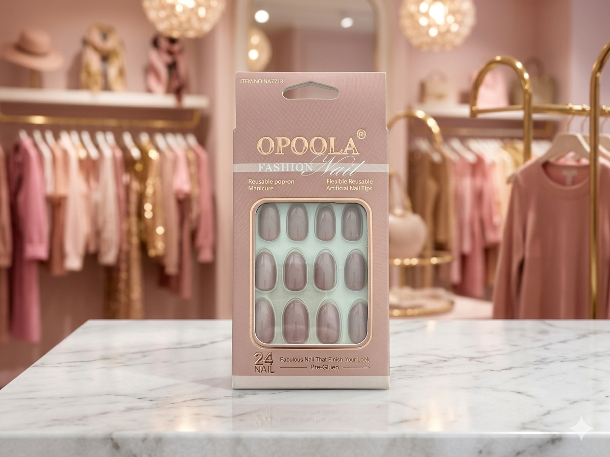 Opoola Fashion Nail - Reusable Pop-On Manicure (24 Nail, Pre-Glued)