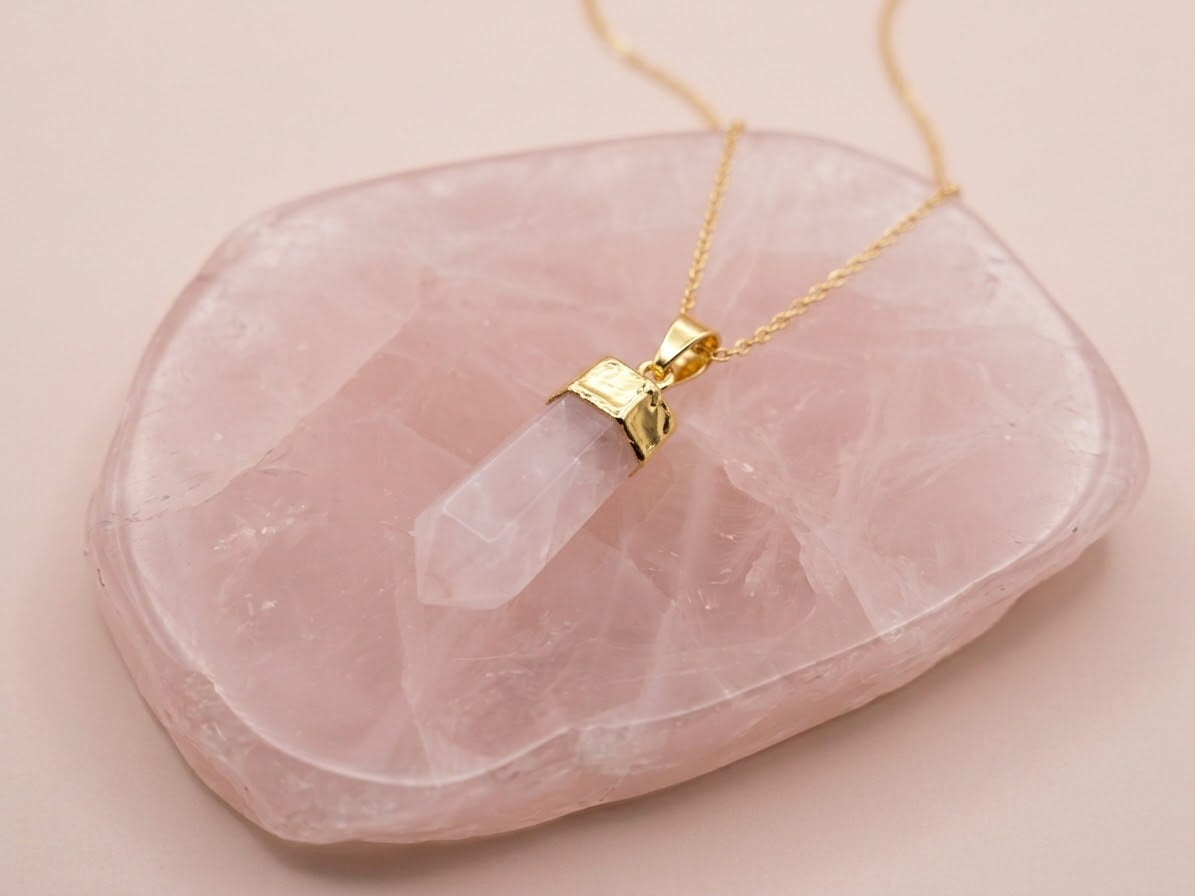 Polished Rose Quartz Point Pendant
